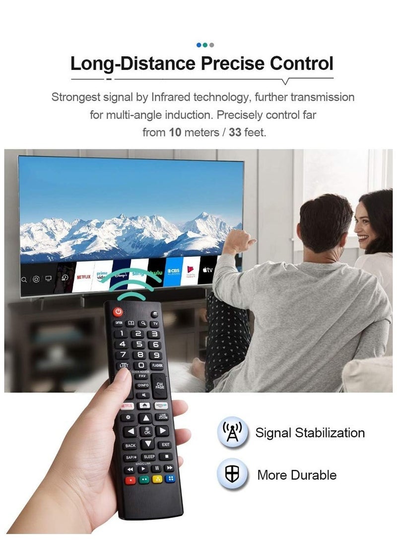 PopZa Universal Remote Control for All LG Smart TV LCD LED OLED UHD HDTV Plasma Magic 3D 4K Webos TVs AKB75095307 AKB75375604 AKB75675304 AKB74915305 AKB76037601 AKB75675313 AKB75855501 - Image 4
