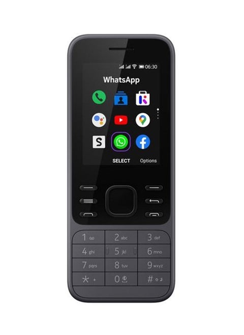 Powerful performance and ample storage with the 6300 Dual SIM 4G phone with 8MB RAM and 16MB storage in a black and  design.