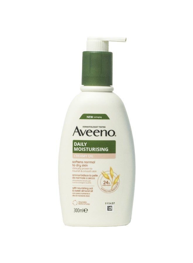 Aveeno Daily Moisturising Creamy Oil for Sensitive and Dry Skin 300ml - Image 1