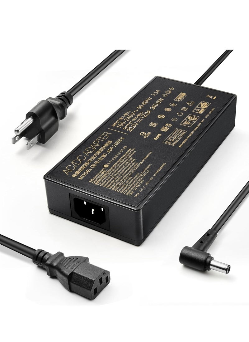 Max Power 240W Laptop Charger for ASUS ROG - ADP-240EB B 20V 12A AC Adapter Power Supply for ASUS ROG Strix Scar 15 Zephyrus S15 S17 G15 GX550LXS RTX2080 G733QM G733QR G733QS G733QSA RTX2080 S17 GX701 GX735LXS TUF Dash F15 A17 A15  - Image 3