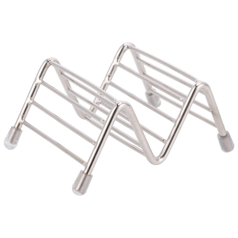 Stainless Steel Taco Holder And Pancake Stand Tray 1 2 Grid For Home Kitchen Restaurant - Image 2