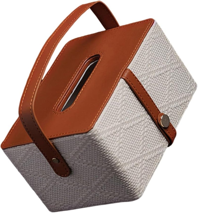 نوع A حامل علبة المناديل من جلد PU مادة عالية المرونة ديكور المنزل - Image 5