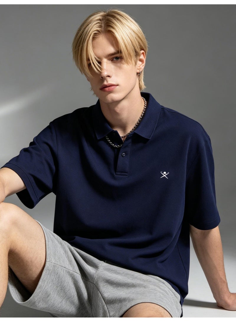 Hackett London unisex loose Polo shirt, comfortable and breathable sports short sleeves, simple casual shirts for men and women with LOGO. - Image 1