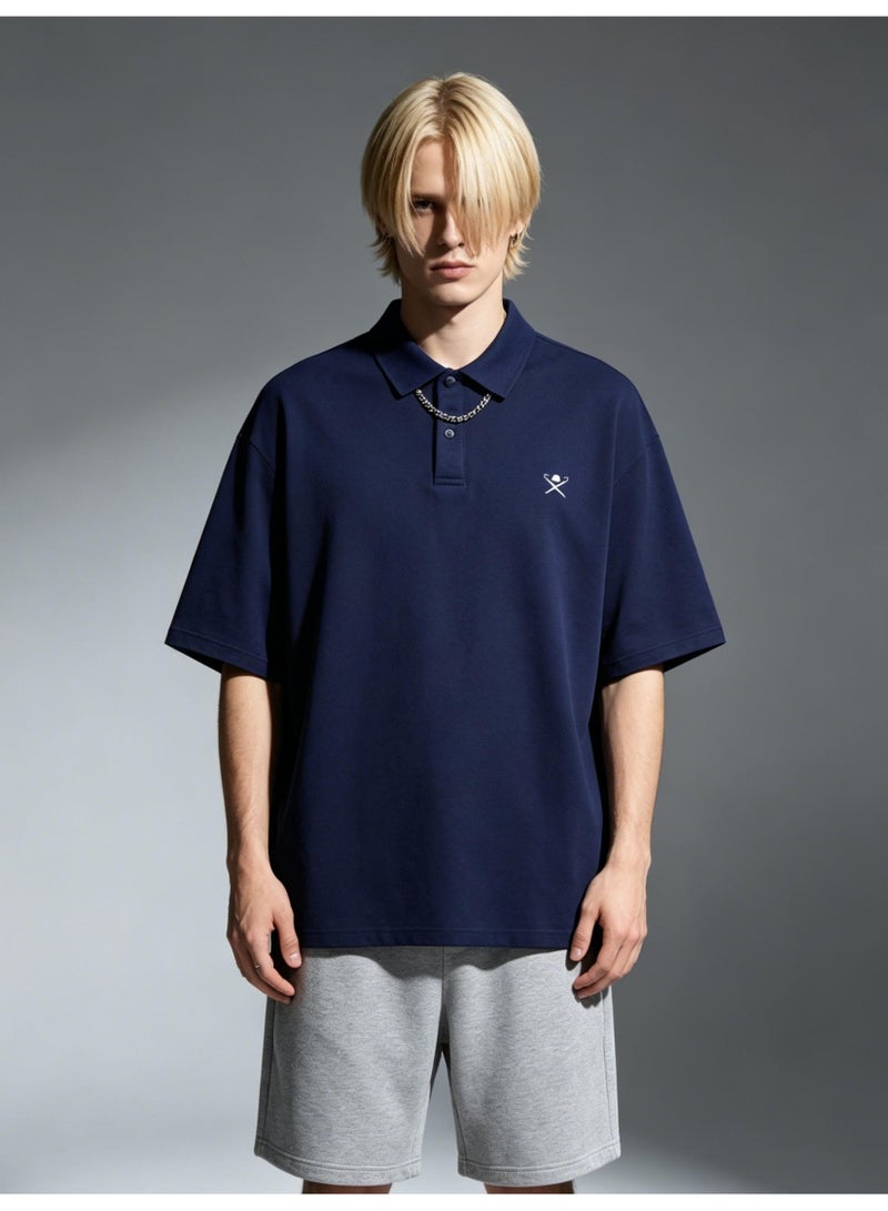 Hackett London unisex loose Polo shirt, comfortable and breathable sports short sleeves, simple casual shirts for men and women with LOGO. - Image 4