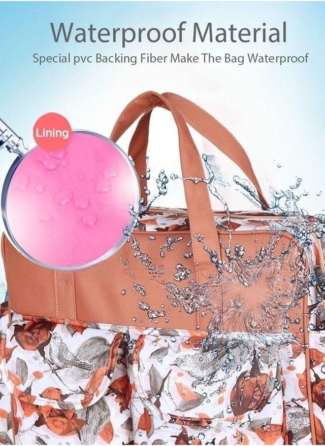 MIXDE - Large Capacity Portable Multifunctional Waterproof Baby Diaper Storage Bag For Women and Mother Oranger - Image 1