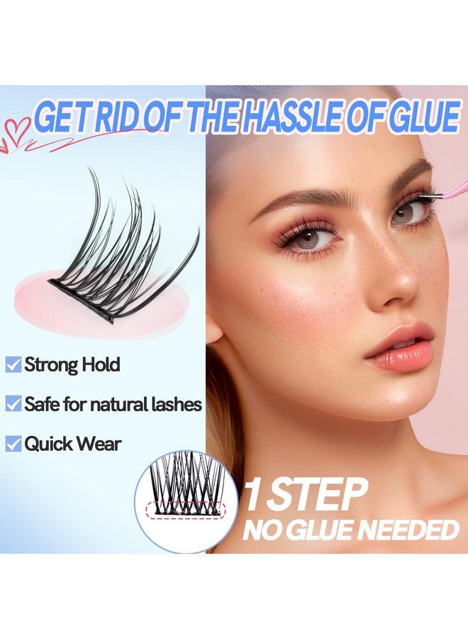 MLEN DIARY Self Adhesive Lash Clusters DIY Eyelash Extensions D Curl Natural 36Pcs Self Adhesive Cluster Lashes 10-12MM No Glue Individual Lashes Self Application at Home - Image 2