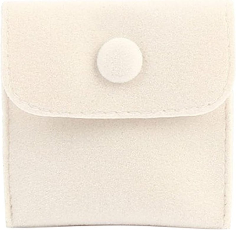Hsiwto Pack of 10 Velvet Jewelry Pouch Storage Bags Portable Jewelry Gift Bag With Snap Button, Small Cream - Image 3