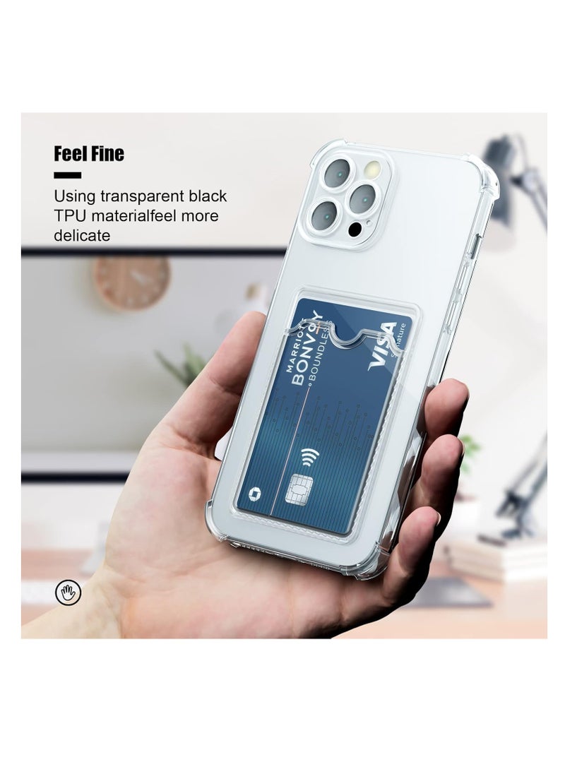 Generic - Case for iPhone 13 Pro Clear Slim Phone Case Soft TPU Wallet Case Bag Cover with Card Slot Holder Shockproof - Image 1