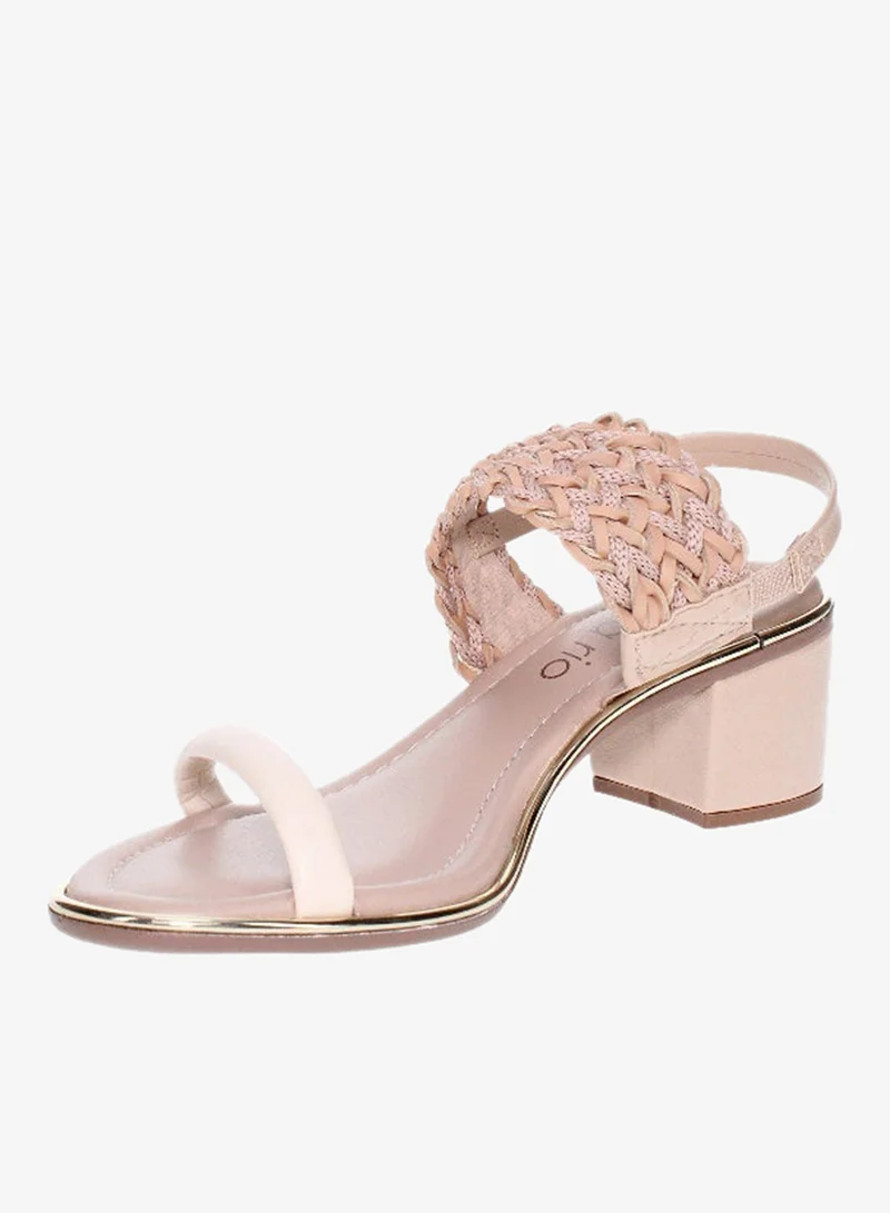 Beira Rio  Beira Rio Ladies Mid Heel Sandals Beige | Made In Brazil for Women | Best Price UAE