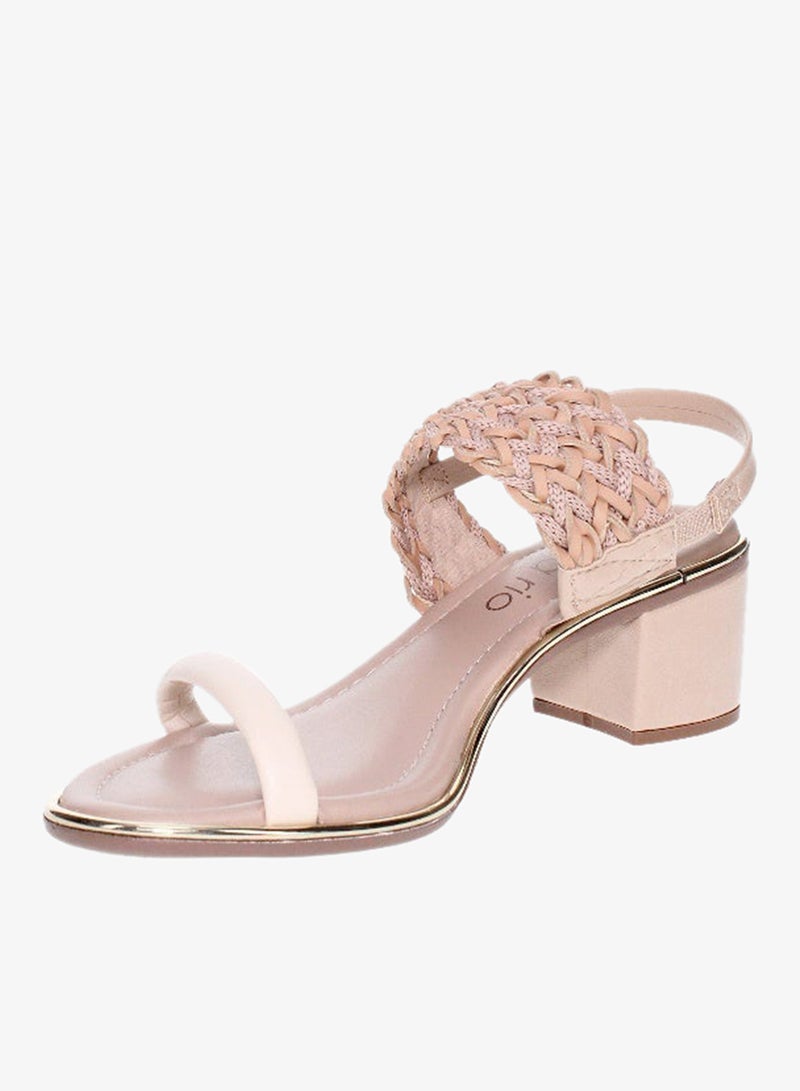 Beira Rio Ladies Mid Heel Sandals Beige | Made In Brazil - Image 5