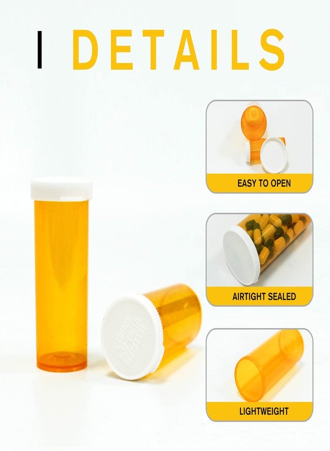 SAMUSLAMCN Pill Bottles with Snap Caps, Not Child Resistant Cap, Prescription Vials - Easy Open - Empty Medicine Plastic Containers for Personal Medication & Pharmacy (30 dram, 12pcs - Image 4