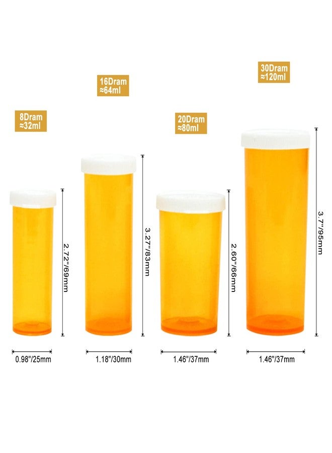 SAMUSLAMCN Pill Bottles with Snap Caps, Not Child Resistant Cap, Prescription Vials - Easy Open - Empty Medicine Plastic Containers for Personal Medication & Pharmacy (30 dram, 12pcs - Image 3