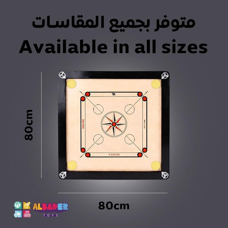 ALBADER Indian Wooden Carrom Board Game Set, Premium Smooth Solid Wood with Carrom Coins Box, Available in Small Medium Large Sizes, Durable Family Tabletop Board Game for Kids and Adults (Large) - Image 5