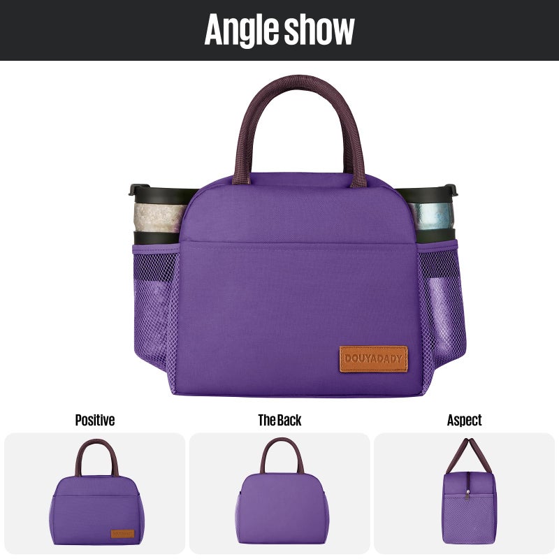 douyadady Lunch Bag Women/Men Lunch Box Women/Men (Dark purple) - Image 5