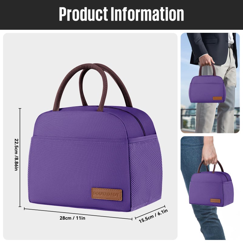 douyadady Lunch Bag Women/Men Lunch Box Women/Men (Dark purple) - Image 2