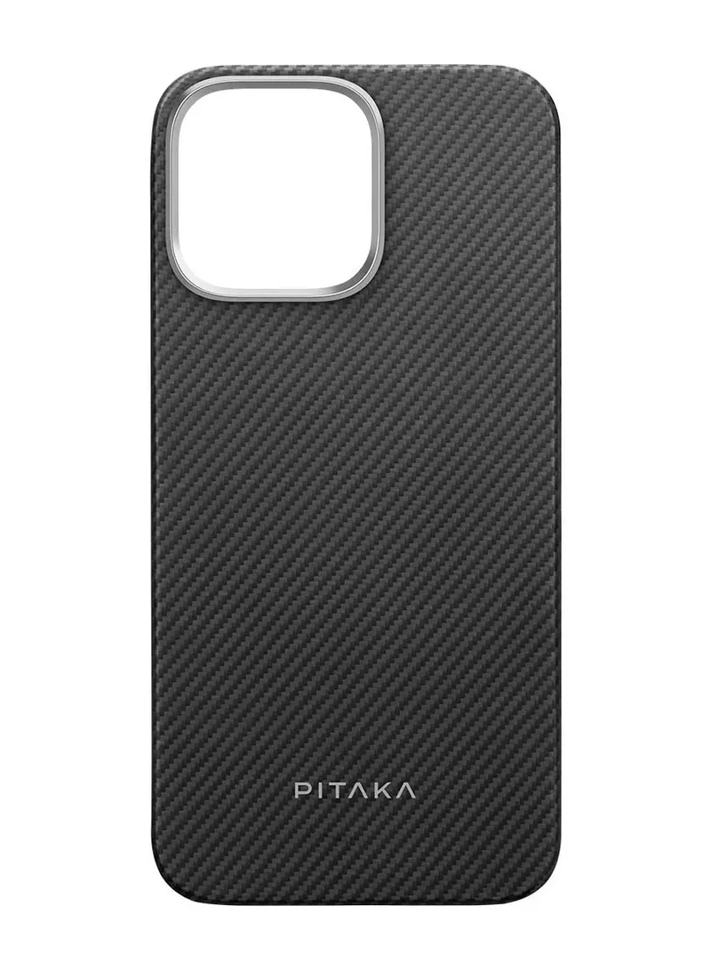 PITAKA Ultra Slim Case for iPhone 16 Pro Max / Compatible with MagSafe / 3D Grip Textured / Raised Camera Lip / Drop and Damage Protection - Black / Gray