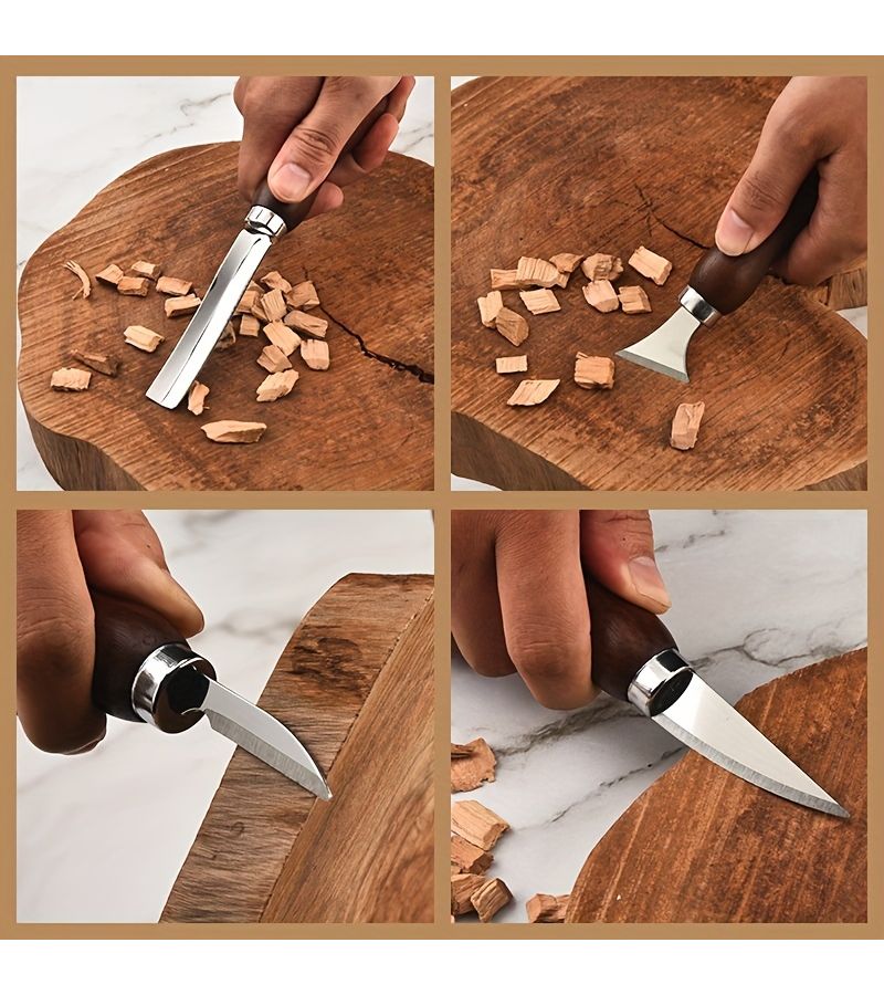 Stainless Steel 6 Piece Wood Carving Knife Set Gouge Spoon Chisel Tool - Image 3