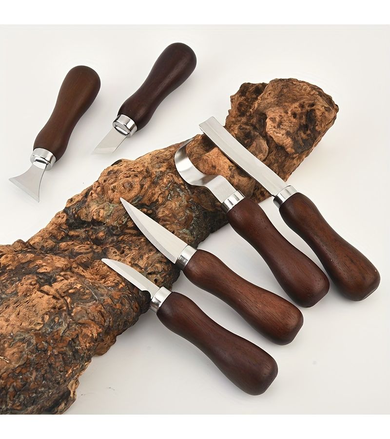 Stainless Steel 6 Piece Wood Carving Knife Set Gouge Spoon Chisel Tool - Image 4