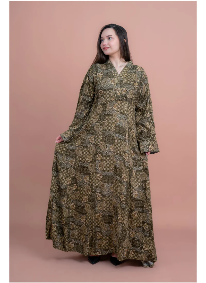 IKKXA Modern Printed Jalabiya IK074 Green