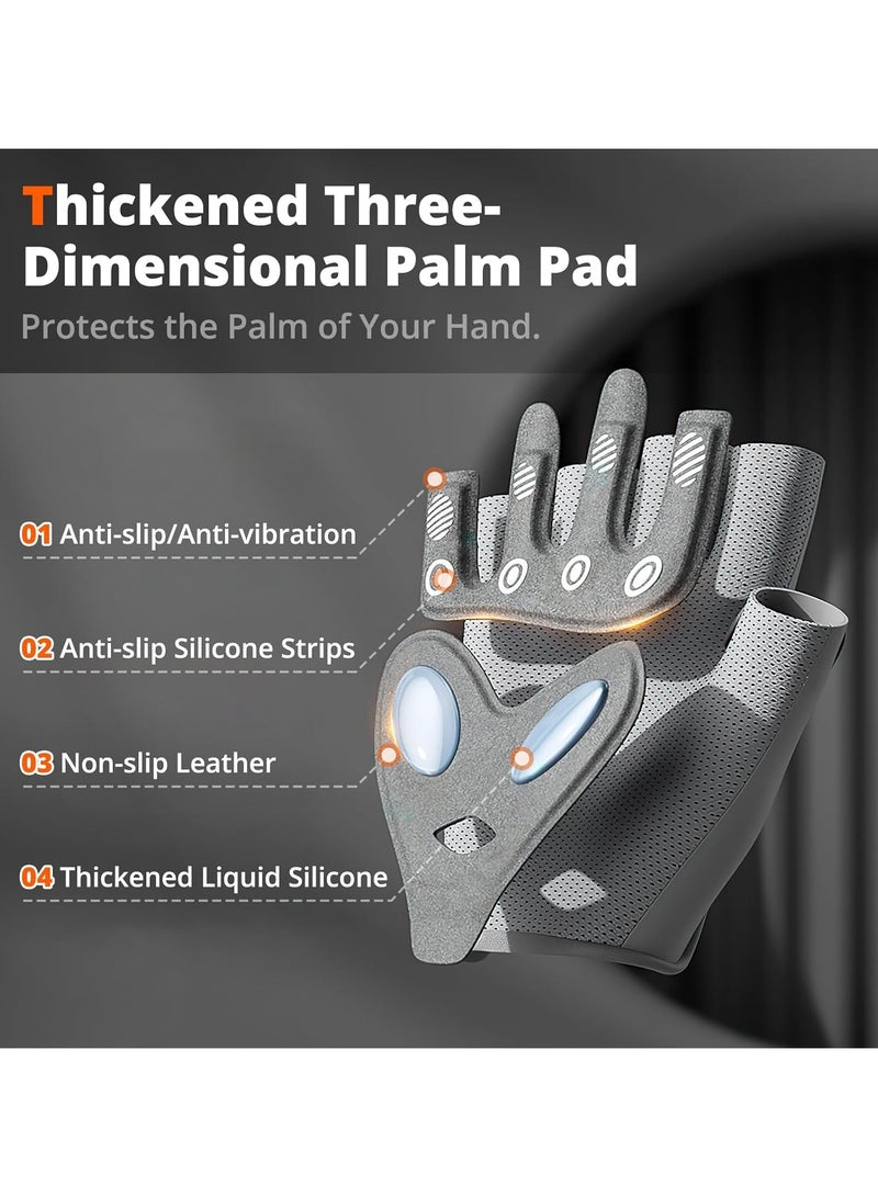 PYC Fitness Gloves,Suitable For Weightlifting In Byms,Bicycles,Sports,Fitness,And Training,And Breathable And Non Slip Silicone Pads For Palm Protection  - Image 2