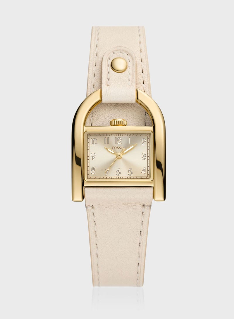 فوسيل ساعة بعقارب وسير جلدي - Image 1