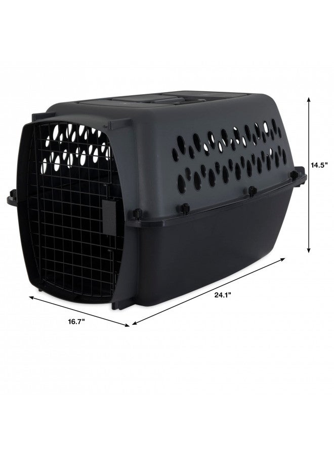 Petmate Pet Porter Dog Kennel 24", Dark Gray & Black, for Pets 15-20lbs, Made in USA - Image 2