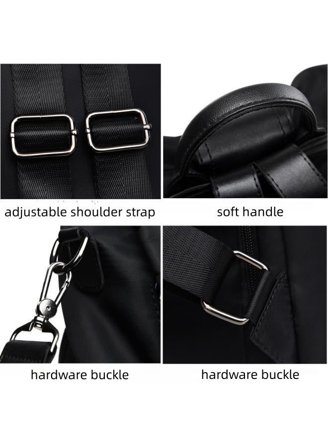 Girls Versatile Large-capacity Backpack, Women's School Bag Back Bag Book Bag Shoulder Bag with Fur Ball Hanging, Shoulder Bag, Nylon Handbag Side Bag Sling Bag for College Students - Image 5