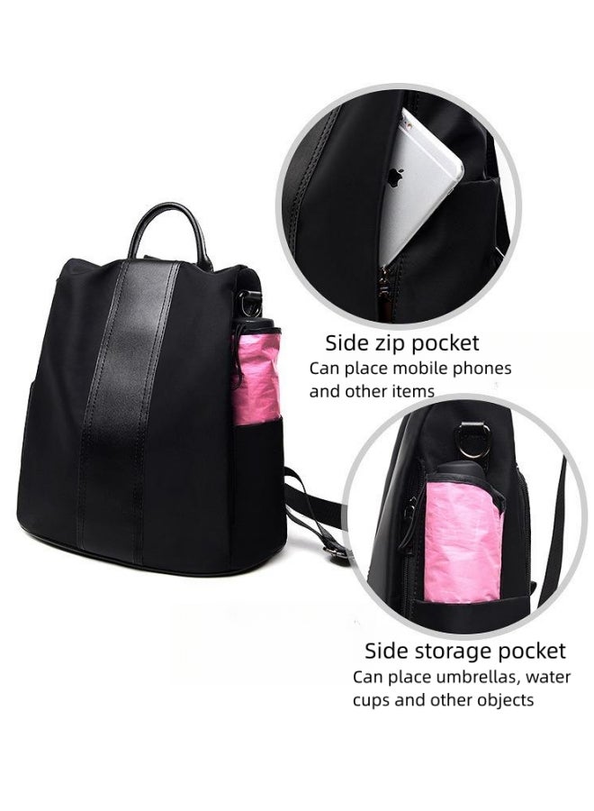 Girls Versatile Large-capacity Backpack, Women's School Bag Back Bag Book Bag Shoulder Bag with Fur Ball Hanging, Shoulder Bag, Nylon Handbag Side Bag Sling Bag for College Students - Image 3