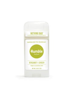 HUMBLE SIMPLE AND TRUE. HUMBLE BRANDS Aluminum-Free Deodorant, Vegan and Cruelty- free, Formulated for Sensitive Skin, Bergamot & Ginger, 2.5 Ounce (Pack of 1) 