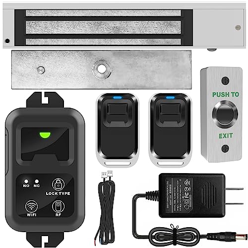UHPPOTE 2.4GHz WiFi Access Control Remote Switch System 600lb Electic Magnetic Lock Kit for Outswinging Door with Smartphone app Access - Image 1