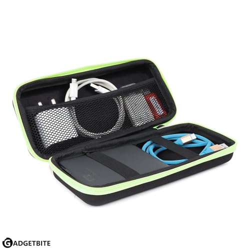 GadgetBite Portable Electronic Accessories Organizer - Travel-Friendly EVA Pouch for Vlogging Camera, USB Cables, Power Banks, Adapters, Hard Disks, and More (Green) - Image 2