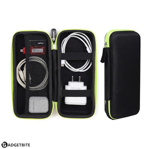 GadgetBite Portable Electronic Accessories Organizer - Travel-Friendly EVA Pouch for Vlogging Camera, USB Cables, Power Banks, Adapters, Hard Disks, and More (Green) - Image 3
