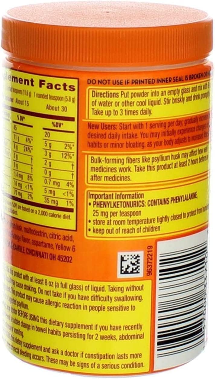 Metamucil مكمل الألياف اليومي ميتاموسيل لعلاج الانتظام خالي من السكر بنكهة البرتقال ناعم 61 أونصة عبوة من 3 - Image 3