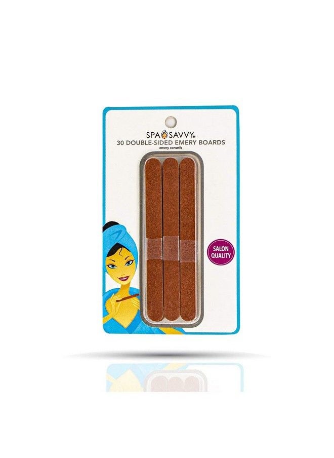 Spa Savvy - Double Sided Nail Files Pack Of 30 Emory Board Buffering Files Professional Manicure Pedicure Beauty Tools For Shaping And Filing Beautiful Nails - Image 1