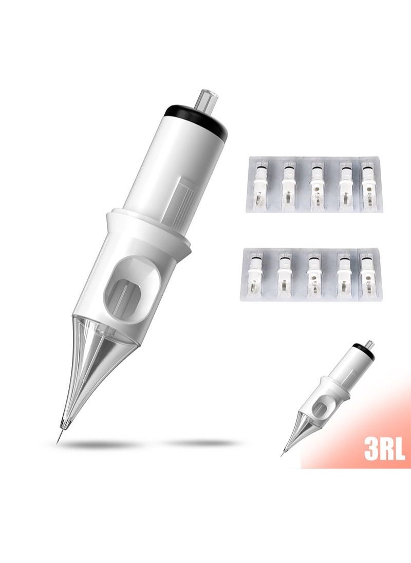 HaLunhi - Pack of 10 1203RL Tattoo Cartridge Needles #12 Round Lined Professional Tattoo Needles for Spinning Tattoo Pens - Image 1