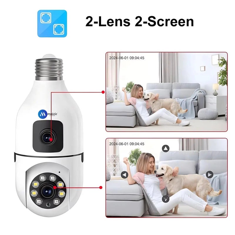 Maizic Smarthome Maizic Smarthome Ultra Convenient Indian Bulb Holder Indoor Security HD 5MP CCTV WiFi Bulb Camera wPTZ Upto 128GB SD Card Support Color Night Vision TwoWay Audio Dual Camera  - Image 4