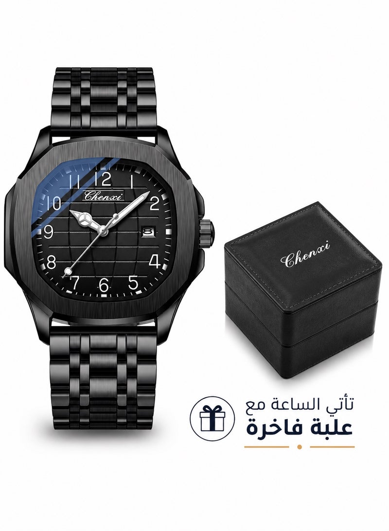 Chenxi Men’s Quartz Wrist Watch with Luxury Modern Design, Water Resistant, Scratch-Resistant Glass, Full Stainless Steel with Elegant Box - Image 1