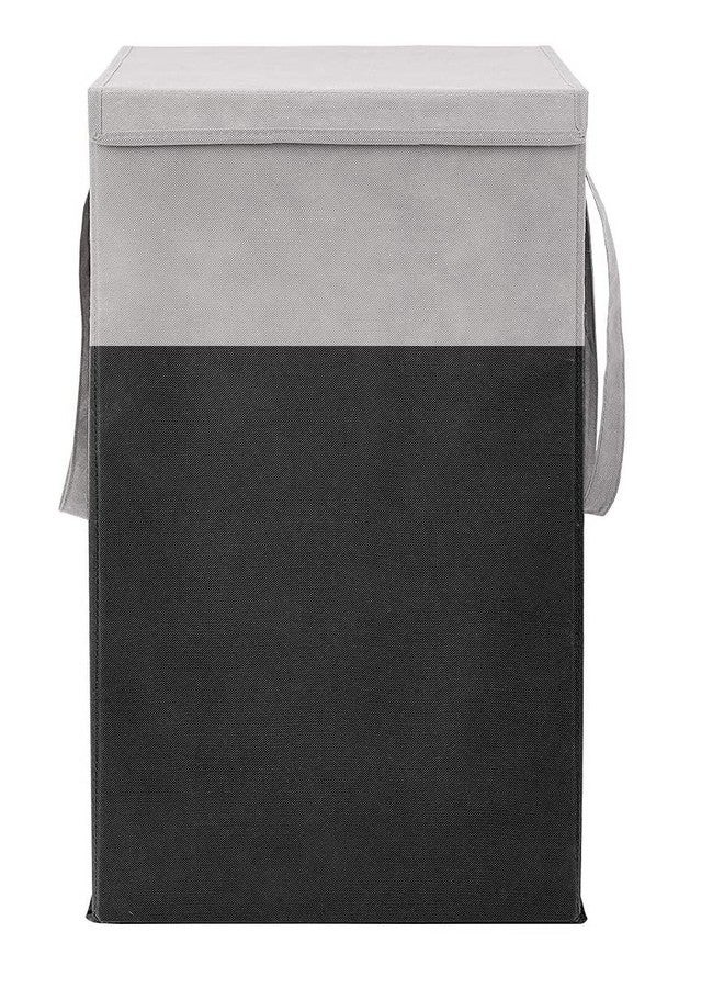 Acormek Laundry Basket with Lid for Clothes, Organizer | Laundry Basket with Lid Big Size, Laundry Bag Foldable with Zip - Black and Gray - 75 Liters | 36x36x55cm |Pack of 1 - Image 1