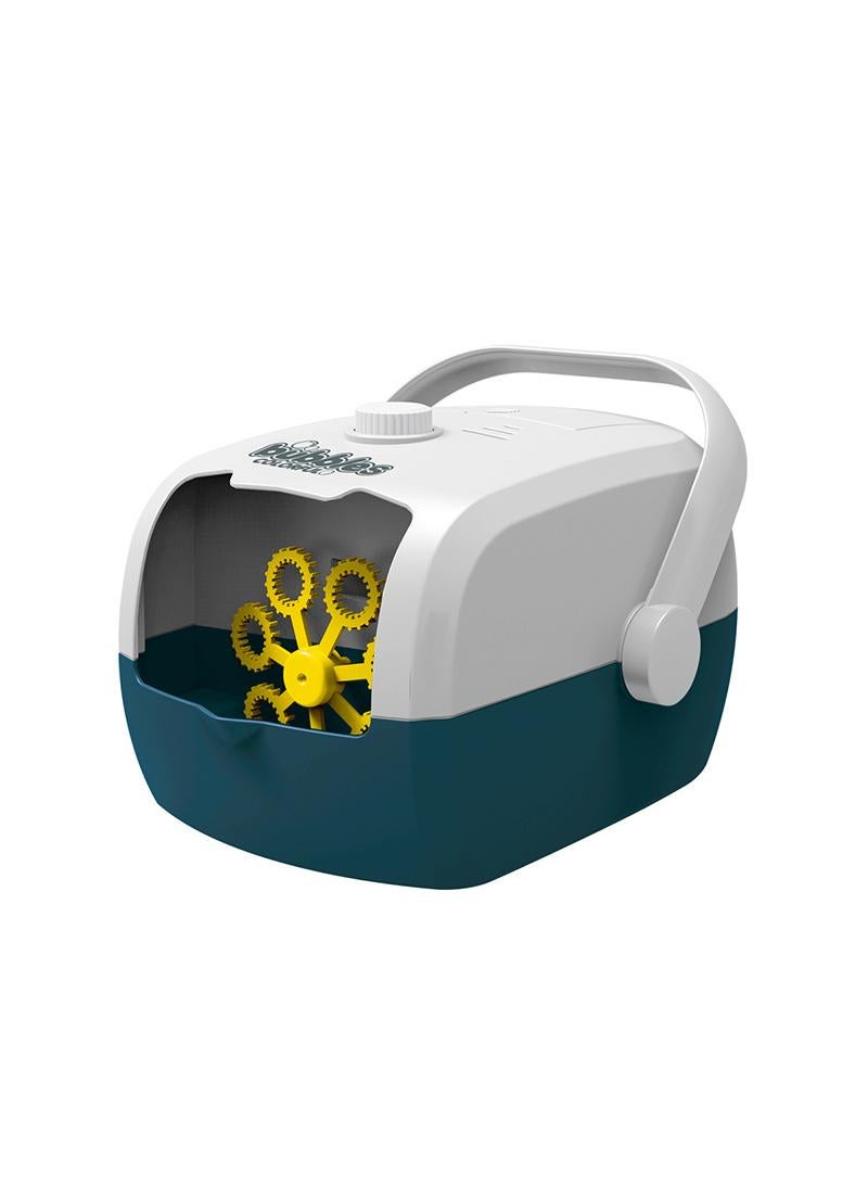 Kids Suitcase Shape Electric Bubble Blower White/Blue  - Image 1