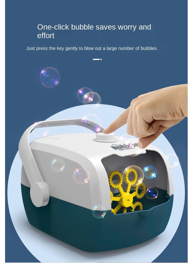 Kids Suitcase Shape Electric Bubble Blower White/Blue  - Image 3