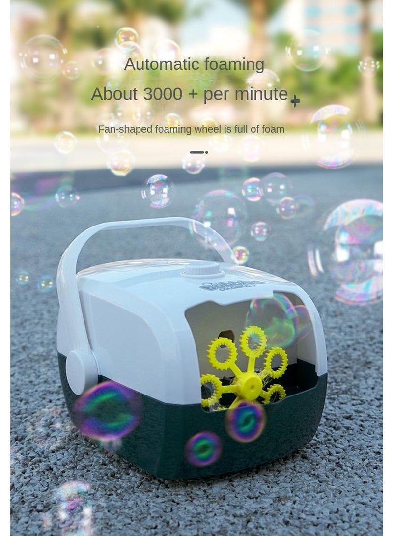 Kids Suitcase Shape Electric Bubble Blower White/Blue  - Image 4
