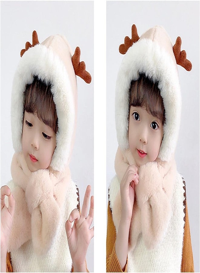 KETKAR Baby Girls Boys Winter Knit Scarf Hat Warm Earflap Cap with Cute Puppy Ear for Toddler 2 Year to 8 Year_Khaki - Image 3