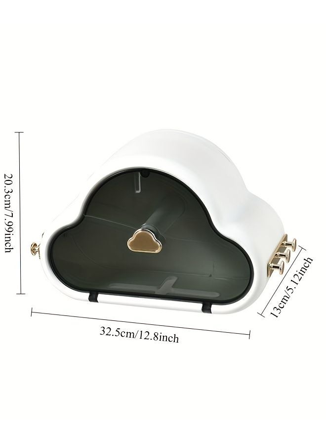 حامل ورق الحائط البرتقالي المثبت على الحائط بدون حفر، منظف الحمام الموفّر للمساحة - Image 4