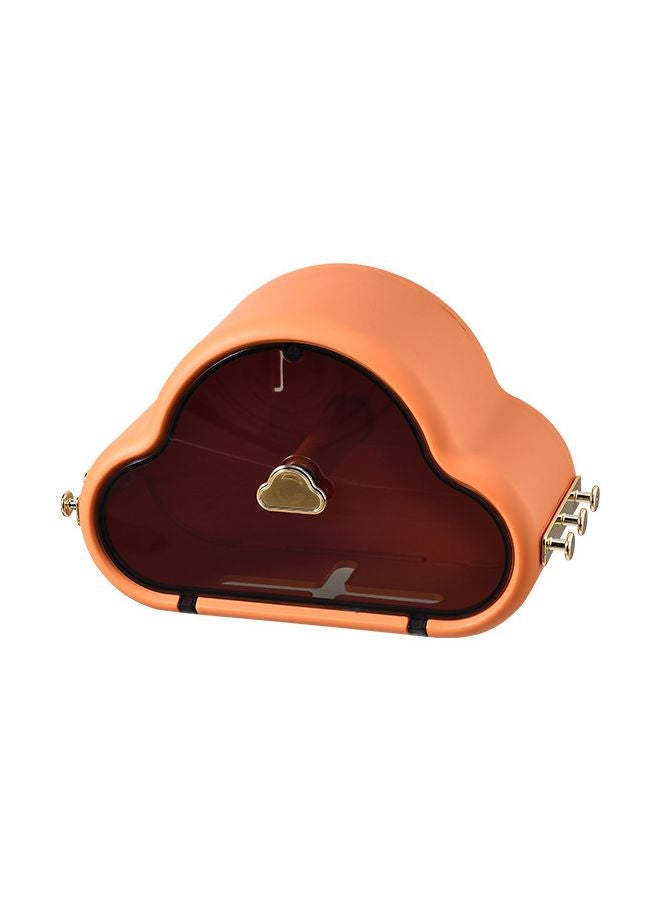 حامل ورق الحائط البرتقالي المثبت على الحائط بدون حفر، منظف الحمام الموفّر للمساحة - Image 1