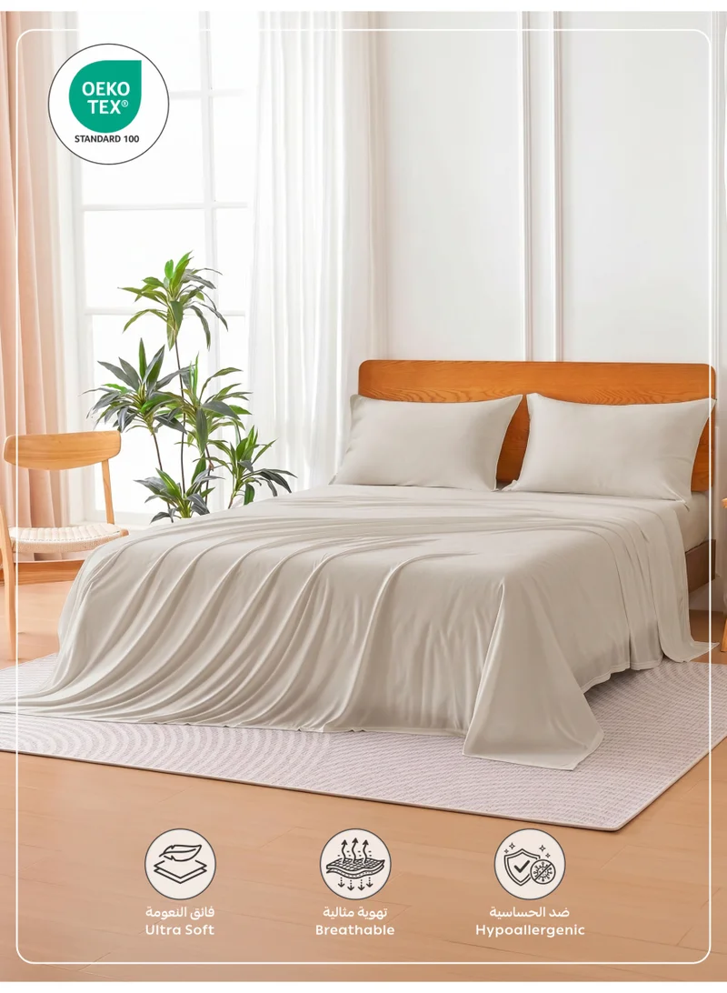 Donetella 180 X 200 Cm 4-Piece King Bed Sheet Set – Fits 180×200+35 cm – Ultra Soft Brushed Microfiber – Extra Deep Pocket, Secure Elastic All Around – 1 Flat Sheet, 1 Fitted Sheet & 2 Pillowcases, All-Season Comfort – Wrinkle & Fade Resistant, Hypoallergenic  | Best Price UAE