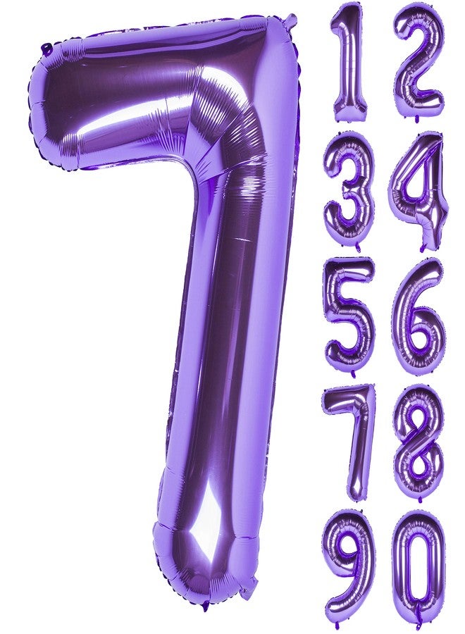 CHANGZHONG 40 Inch Purple number Helium Foil Birthday Party Digit Balloons (Purple 7) - Image 1