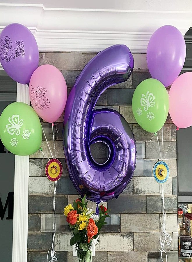 CHANGZHONG 40 Inch Purple number Helium Foil Birthday Party Digit Balloons (Purple 7) - Image 3