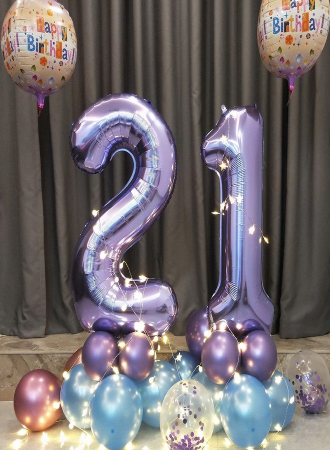 CHANGZHONG 40 Inch Purple number Helium Foil Birthday Party Digit Balloons (Purple 7) - Image 4