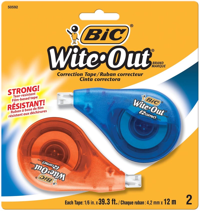Bic EZ Wite-Out Correction Tape, Multi-Colour, 2.04 x 13.34 x 14.31 cm - Image 1