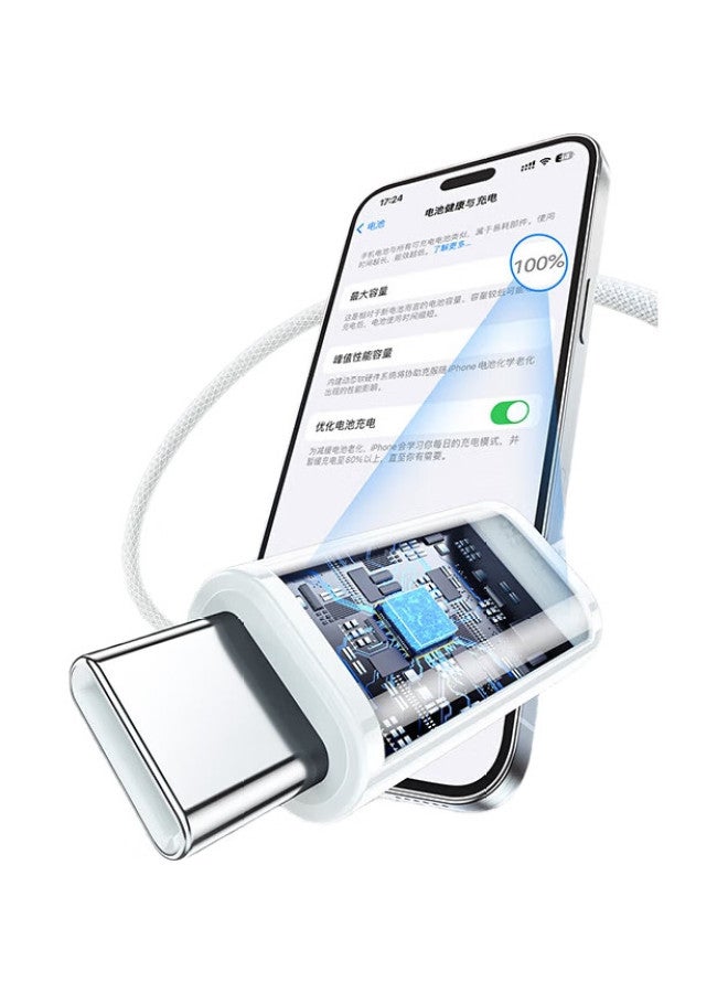 Samzhe Apple 16/15 Data Cable Type-C Charging Cable Braided Dual Head Pd100W Fast Charge C To C Car Iphone Pro Max Huawei Xiaomi Ipad Laptop 2M - Image 1